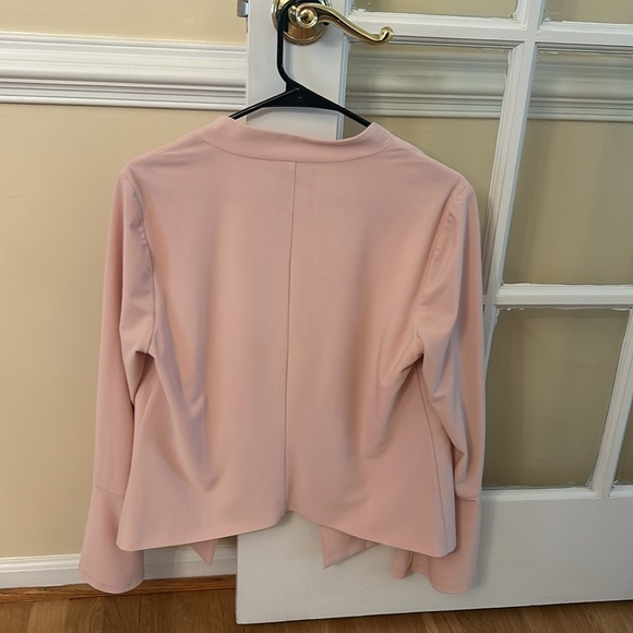 Adrianna Papell Blush Pink Bell Sleeve Open Front Blazer  Women’s Size Medium - Picture 4 of 15